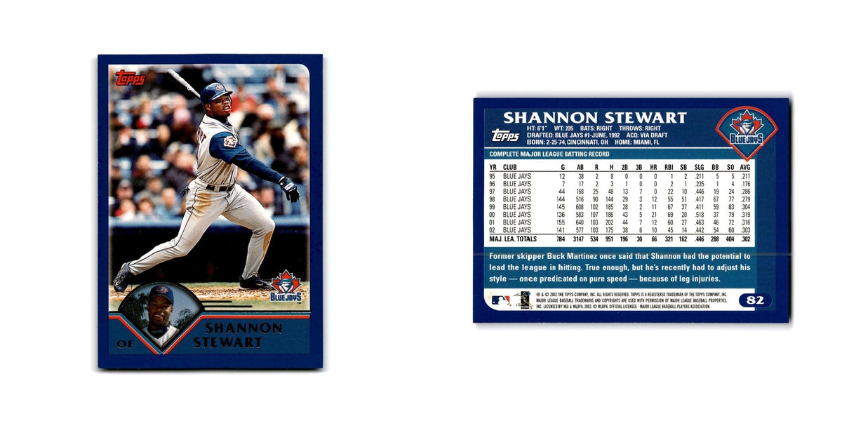 Shannon Stewart 2003 Topps #82 Toronto Blue Jays Baseball Card NM