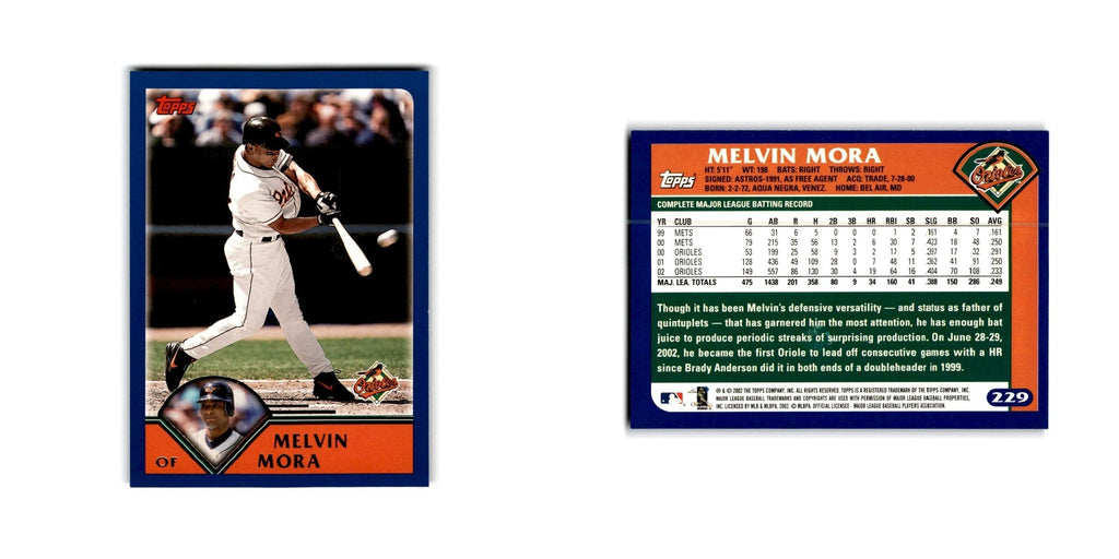 Melvin Mora 2003 Topps #229 Baltimore Orioles Baseball Card NM