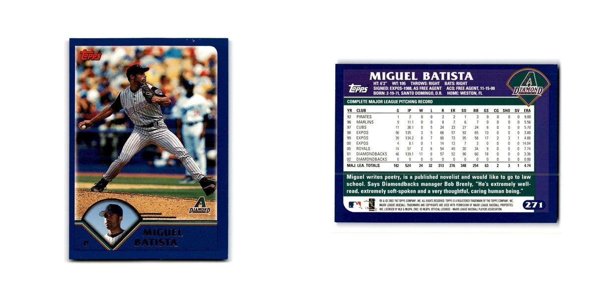 Miguel Batista 2003 Topps #271 Arizona Diamondbacks Baseball Card NM