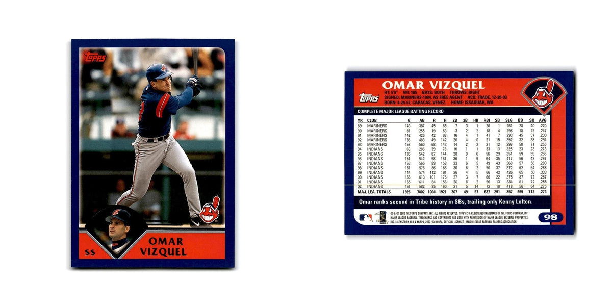 Omar Vizquel 2003 Topps #98 Cleveland Indians Baseball Card NM