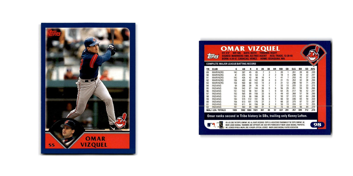 Omar Vizquel 2003 Topps #98 Cleveland Indians Baseball Card NM