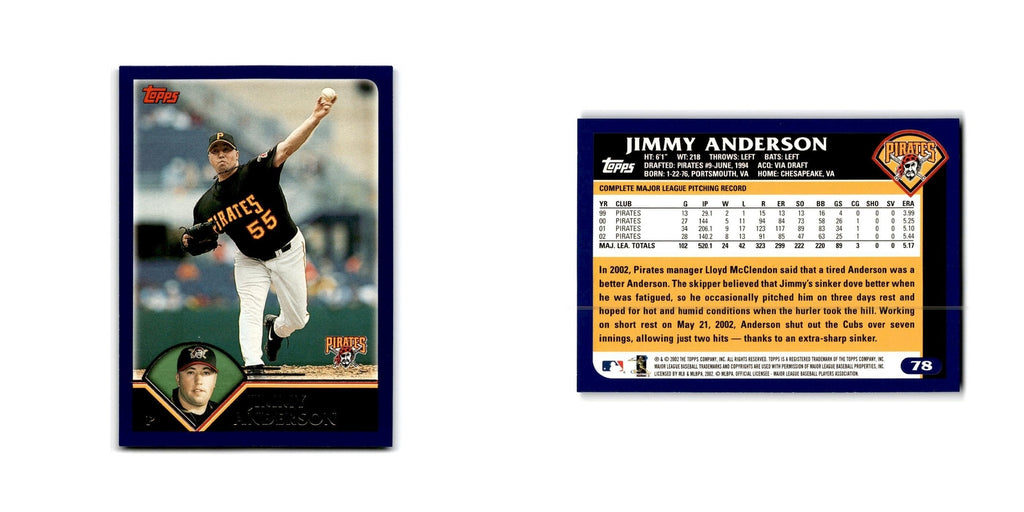 Jimmy Anderson 2003 Topps #78 Pittsburgh Pirates Baseball Card NM