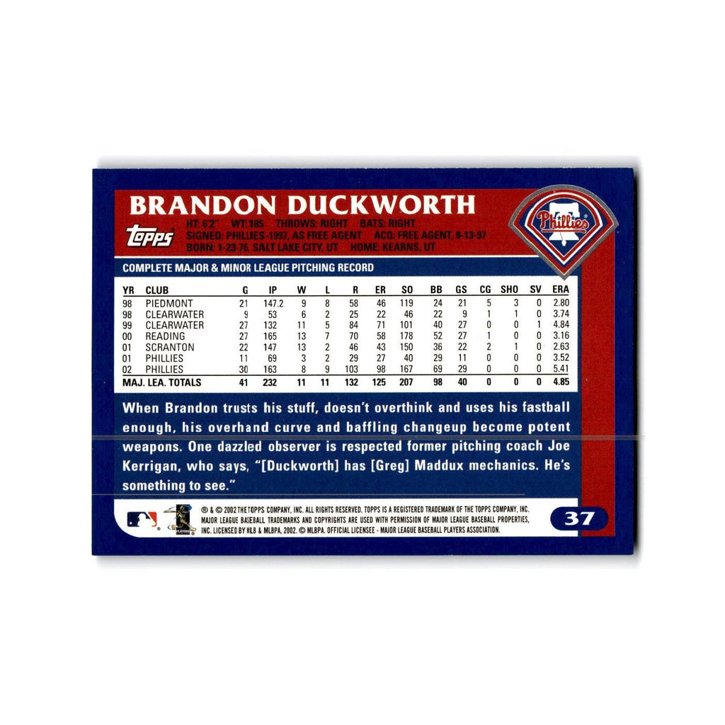 Brandon Duckworth 2003 Topps #37 Philadelphia Phillies Baseball Card NM