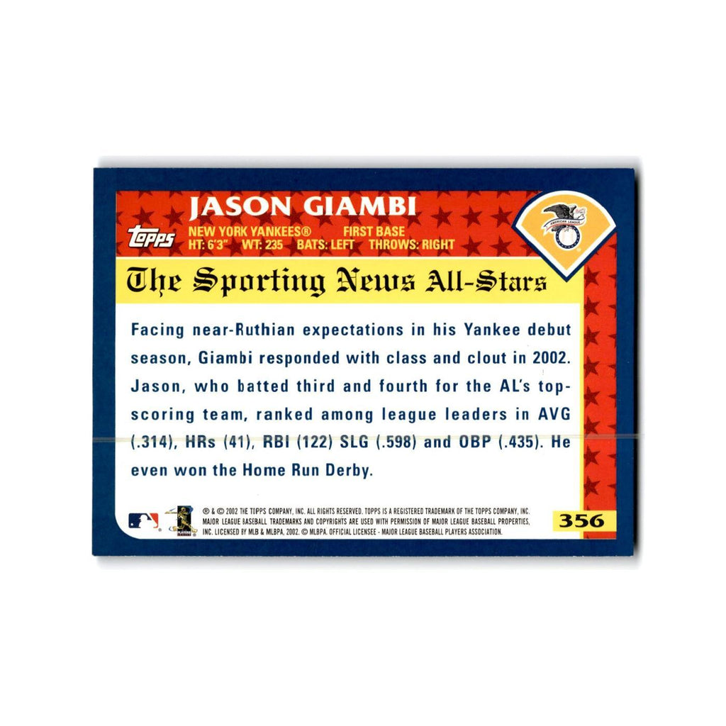 Jason Giambi 2003 Topps #356 New York Yankees Baseball Card NM
