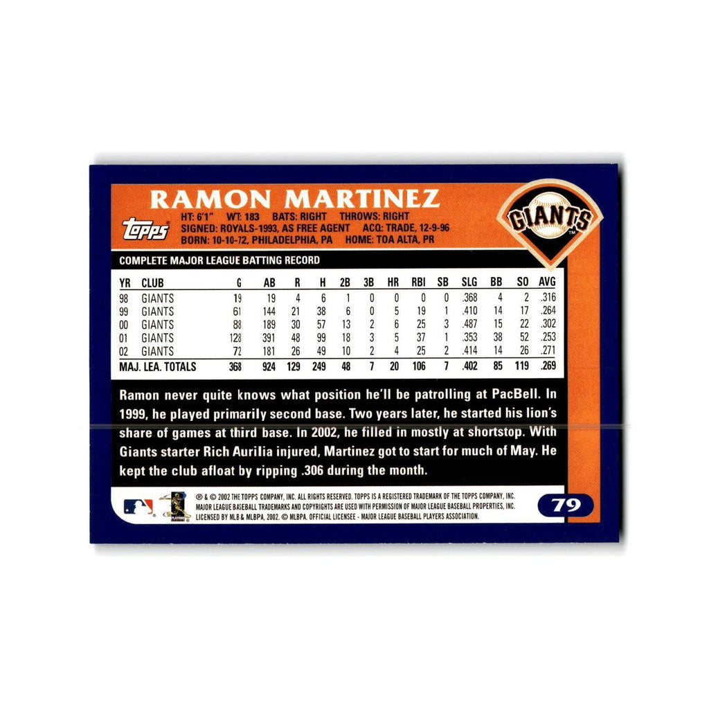 Ramon E. Martinez 2003 Topps #79 San Francisco Giants Baseball Card NM