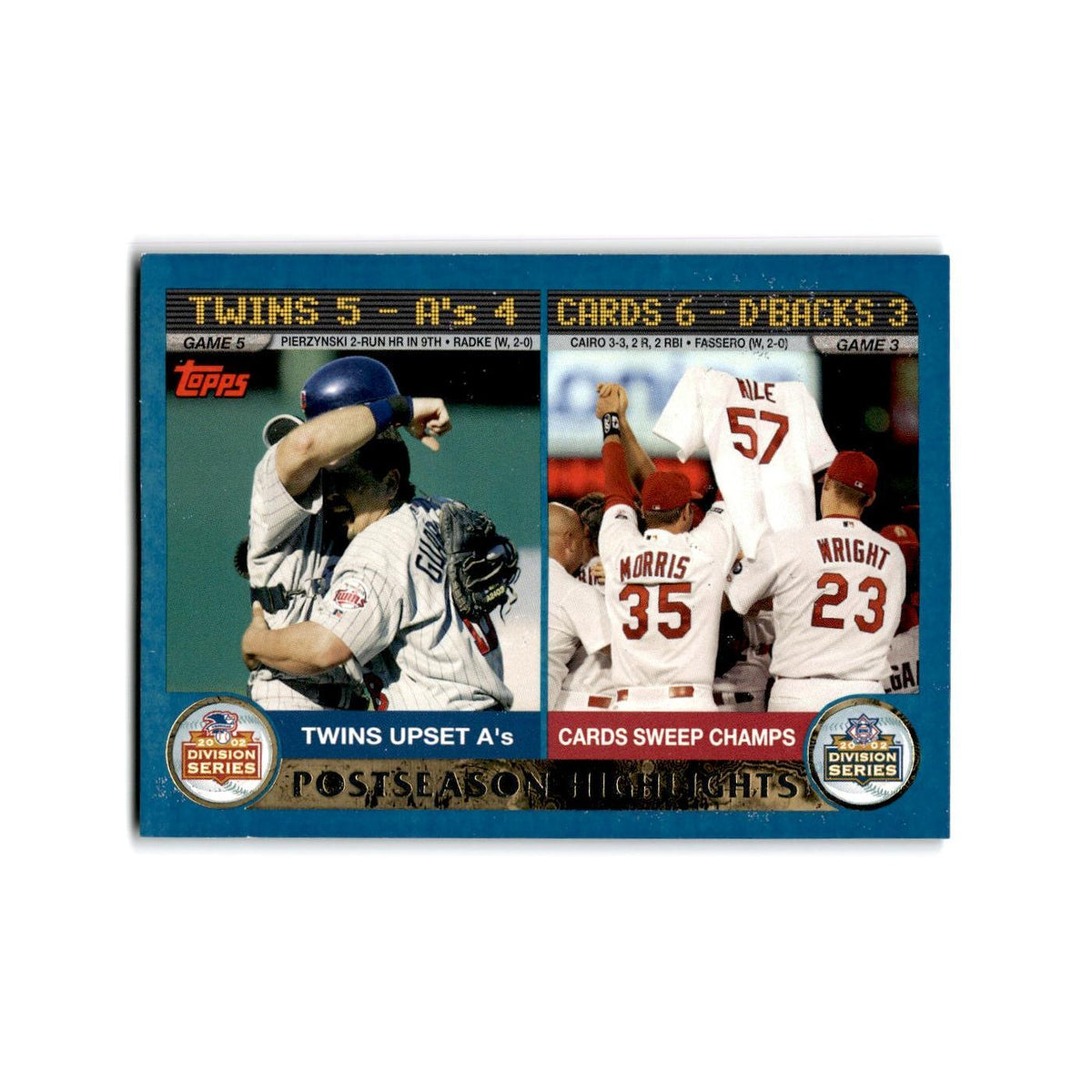Twins & Cardinals Team Shots 2003 Topps #350 NM