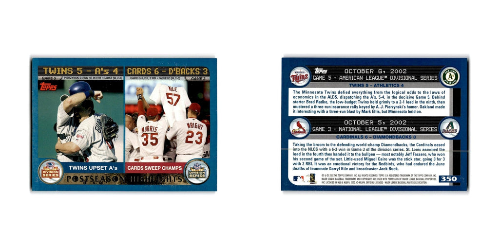Twins & Cardinals Team Shots 2003 Topps #350 NM