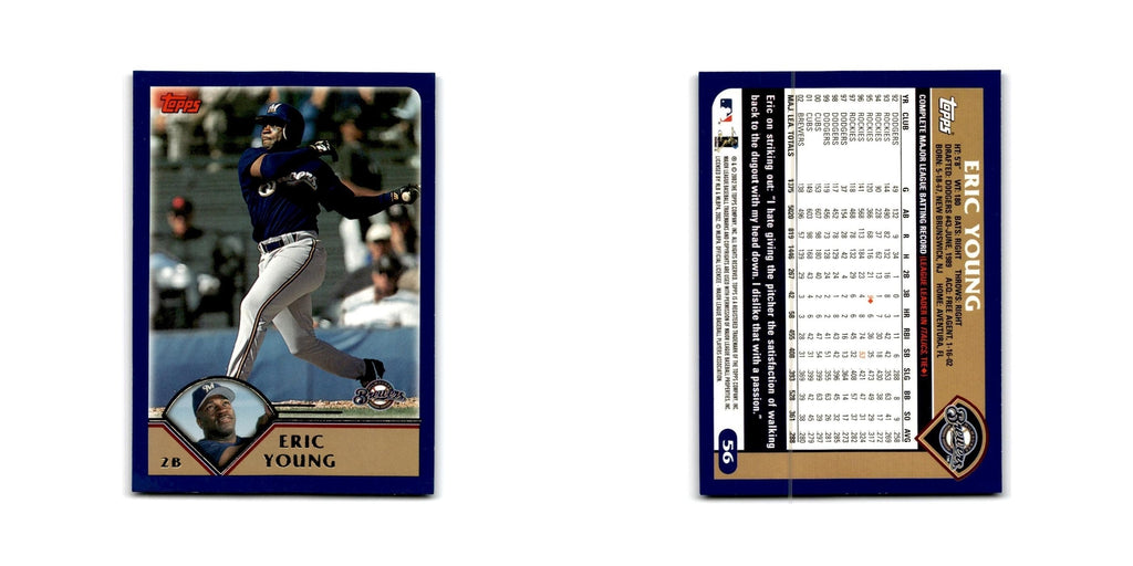 Eric Young 2003 Topps #56 Milwaukee Brewers Baseball Card NM