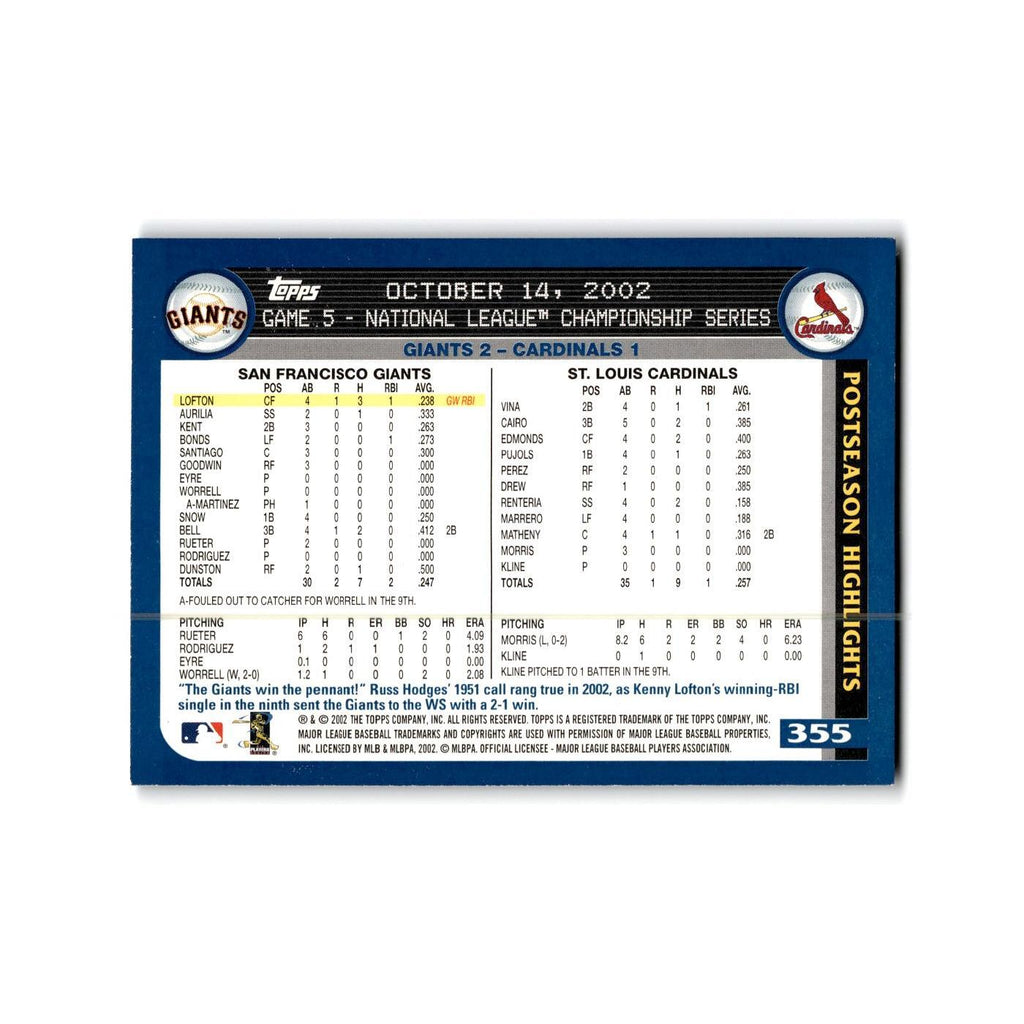 David Bell 2003 Topps #355 San Francisco Giants Baseball Card NM