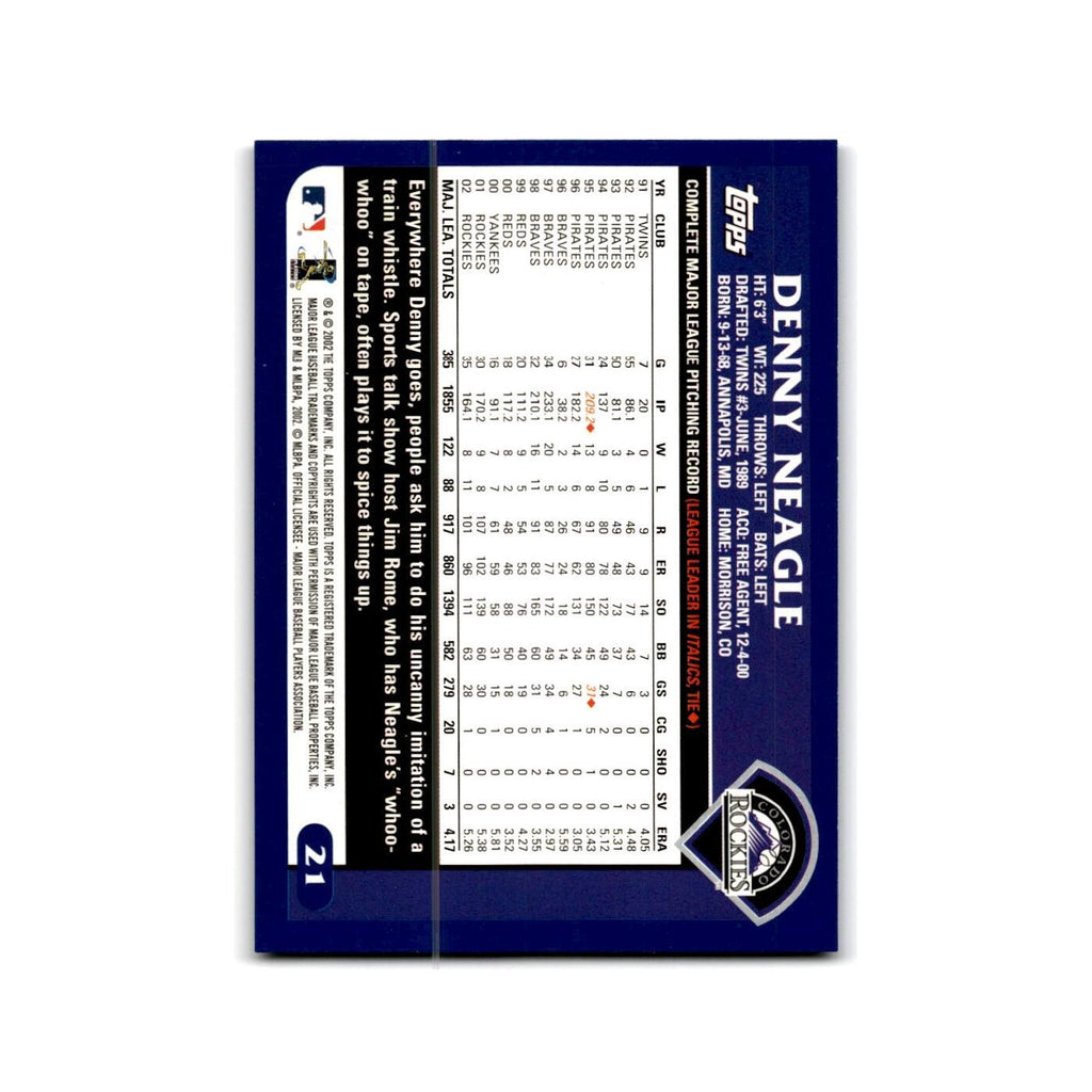 Denny Neagle 2003 Topps #21 Colorado Rockies Baseball Card NM