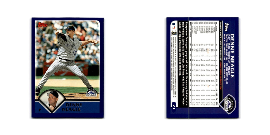 Denny Neagle 2003 Topps #21 Colorado Rockies Baseball Card NM