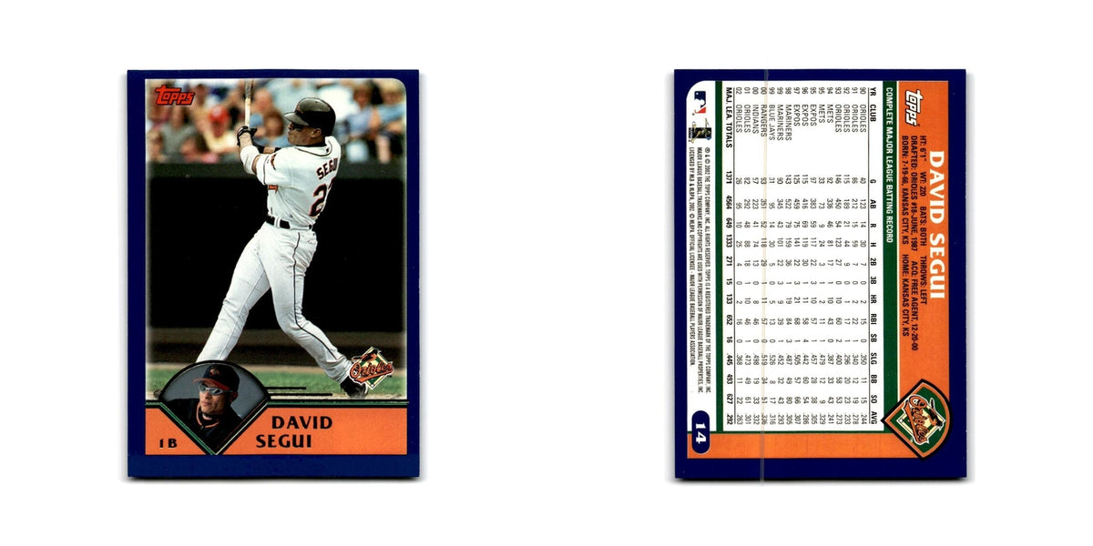David Segui 2003 Topps #14 Baltimore Orioles Baseball Card NM