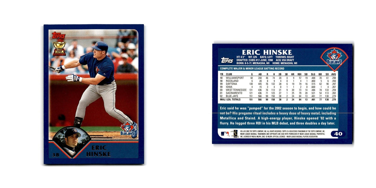 Eric Hinske 2003 Topps #40 Toronto Blue Jays Baseball Card NM