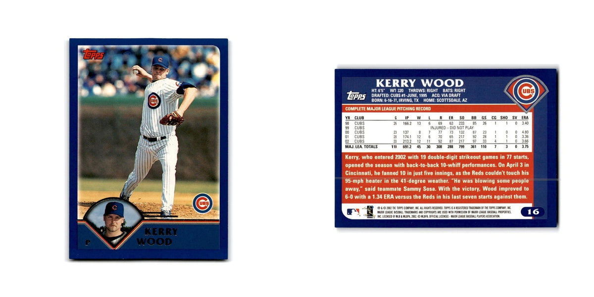 Kerry Wood 2003 Topps #16 Chicago Cubs Baseball Card NM