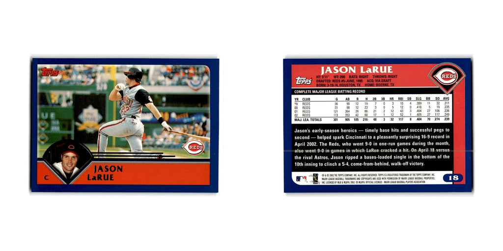 Jason Larue 2003 Topps #18 Cincinnati Reds Baseball Card NM