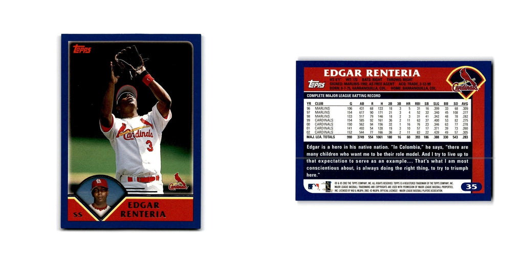 Edgar Renteria 2003 Topps #35 St. Louis Cardinals Baseball Card NM