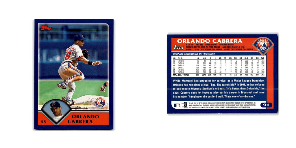 Orlando Cabrera 2003 Topps #91 Montreal Expos Baseball Card NM