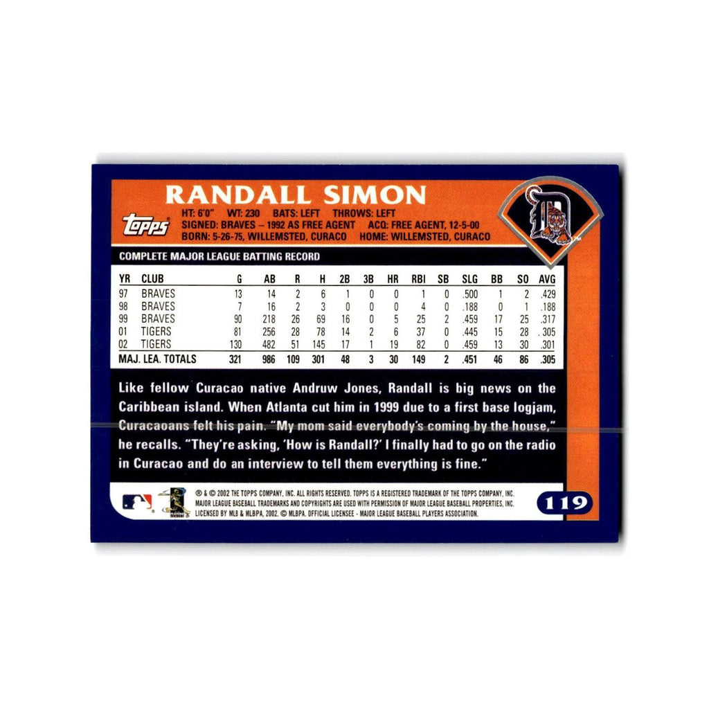 Randall Simon 2003 Topps #119 Detroit Tigers Baseball Card NM