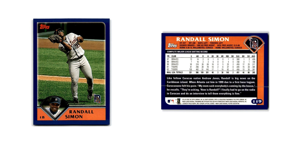 Randall Simon 2003 Topps #119 Detroit Tigers Baseball Card NM
