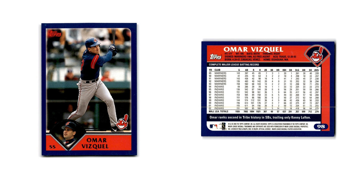 Omar Vizquel 2003 Topps #98 Cleveland Indians Baseball Card NM