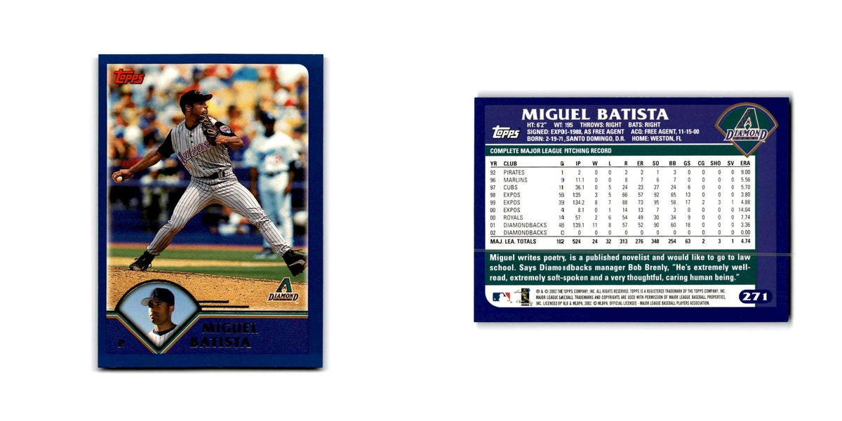 Miguel Batista 2003 Topps #271 Arizona Diamondbacks Baseball Card NM
