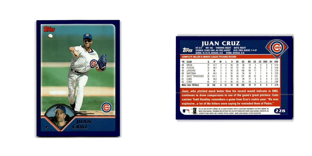 Juan Cruz 2003 Topps #228 Chicago Cubs Baseball Card NM
