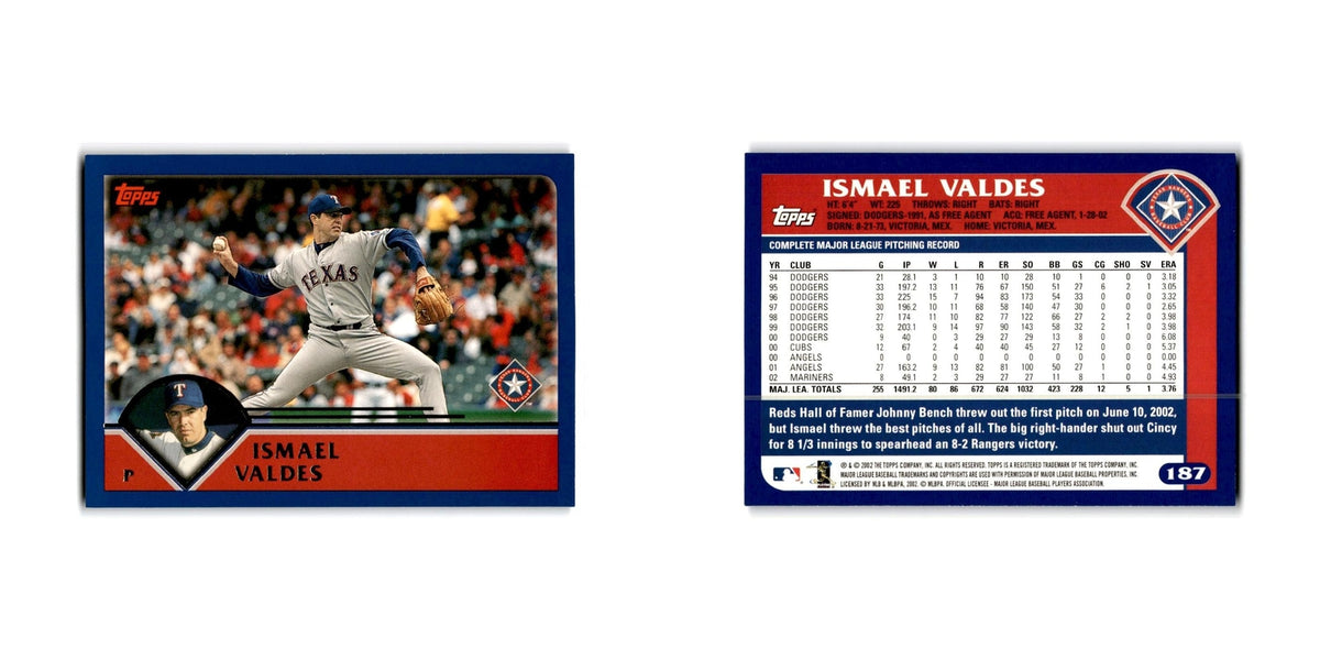 Ismael Valdes 2003 Topps #187 Texas Rangers Baseball Card NM