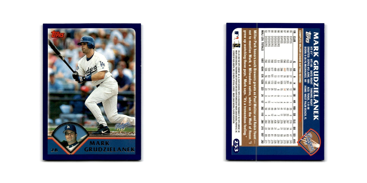 Mark Grudzielanek 2003 Topps #253 Los Angeles Dodgers Baseball Card NM