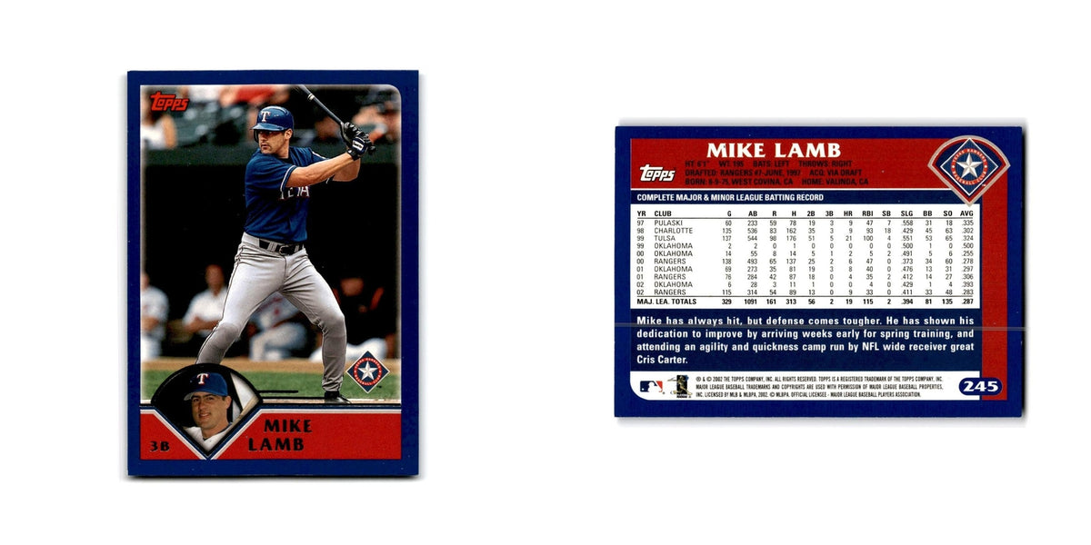 Mike Lamb 2003 Topps #245 Texas Rangers Baseball Card NM
