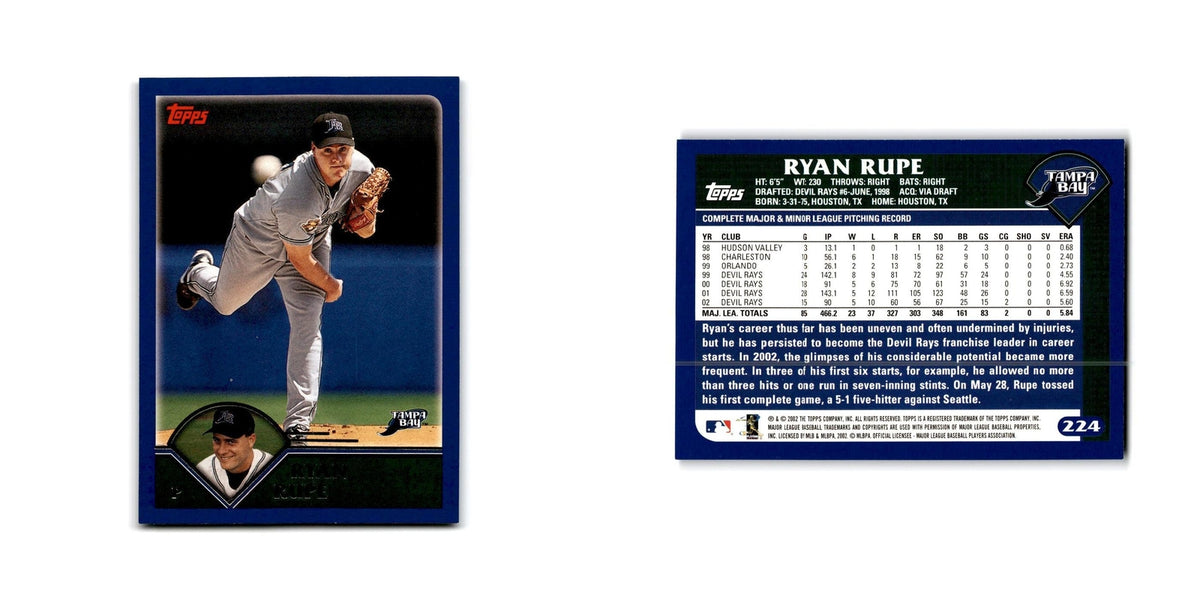 Ryan Rupe 2003 Topps #224 Tampa Bay Devil Rays Baseball Card NM