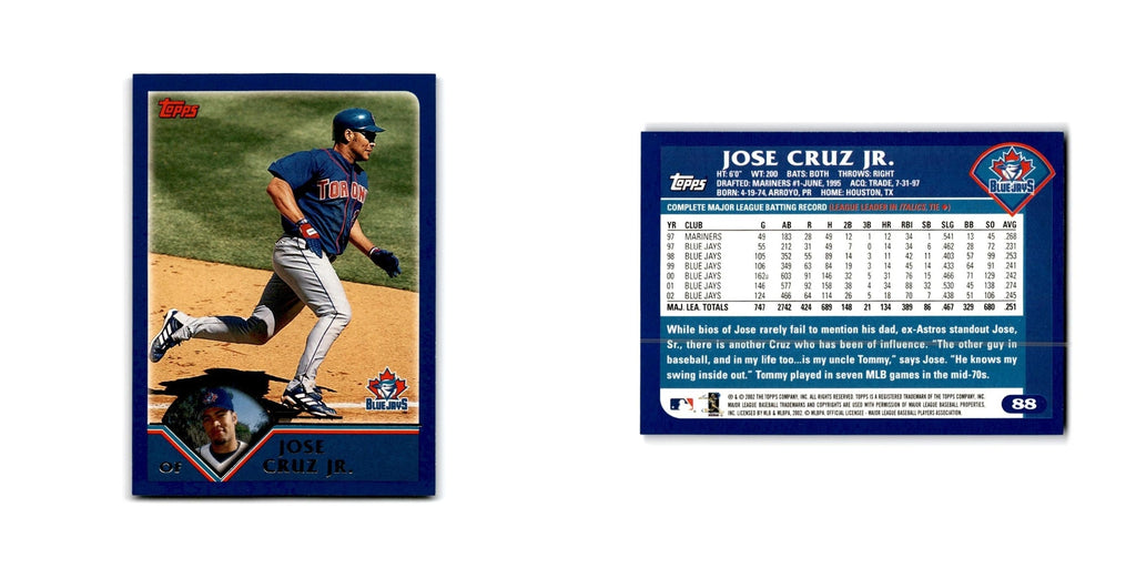 Jose Cruz Jr. 2003 Topps #88 Toronto Blue Jays Baseball Card NM