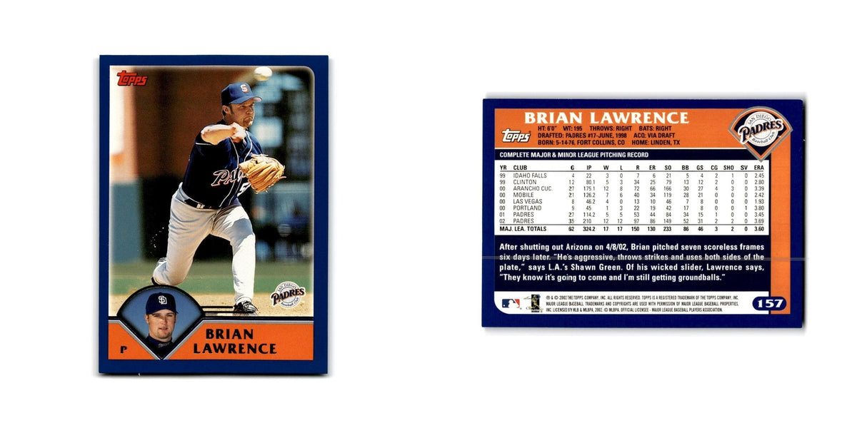 Brian Lawrence 2003 Topps #157 San Diego Padres Baseball Card NM