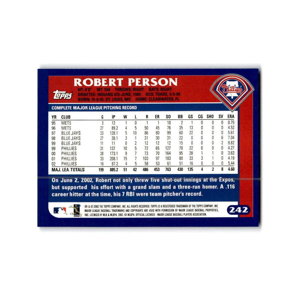 Robert Person 2003 Topps #242 Philadelphia Phillies Baseball Card NM