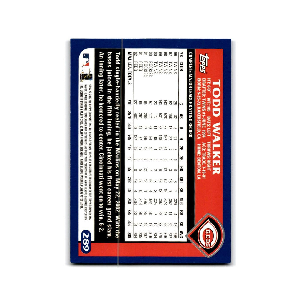 Todd Walker 2003 Topps #289 Cincinnati Reds Baseball Card NM