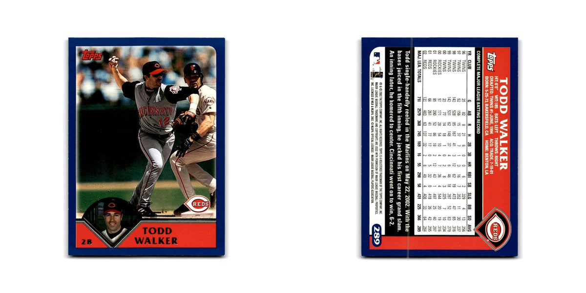 Todd Walker 2003 Topps #289 Cincinnati Reds Baseball Card NM