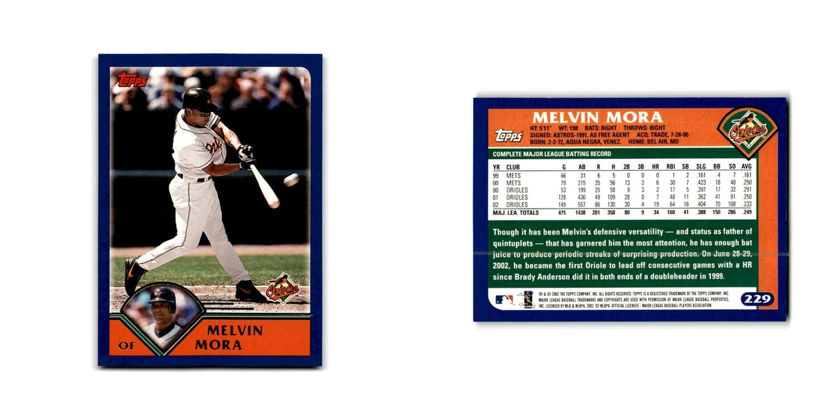 Melvin Mora 2003 Topps #229 Baltimore Orioles Baseball Card NM