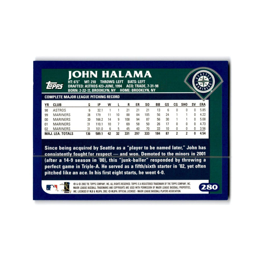John Halama 2003 Topps #280 Seattle Mariners Baseball Card NM