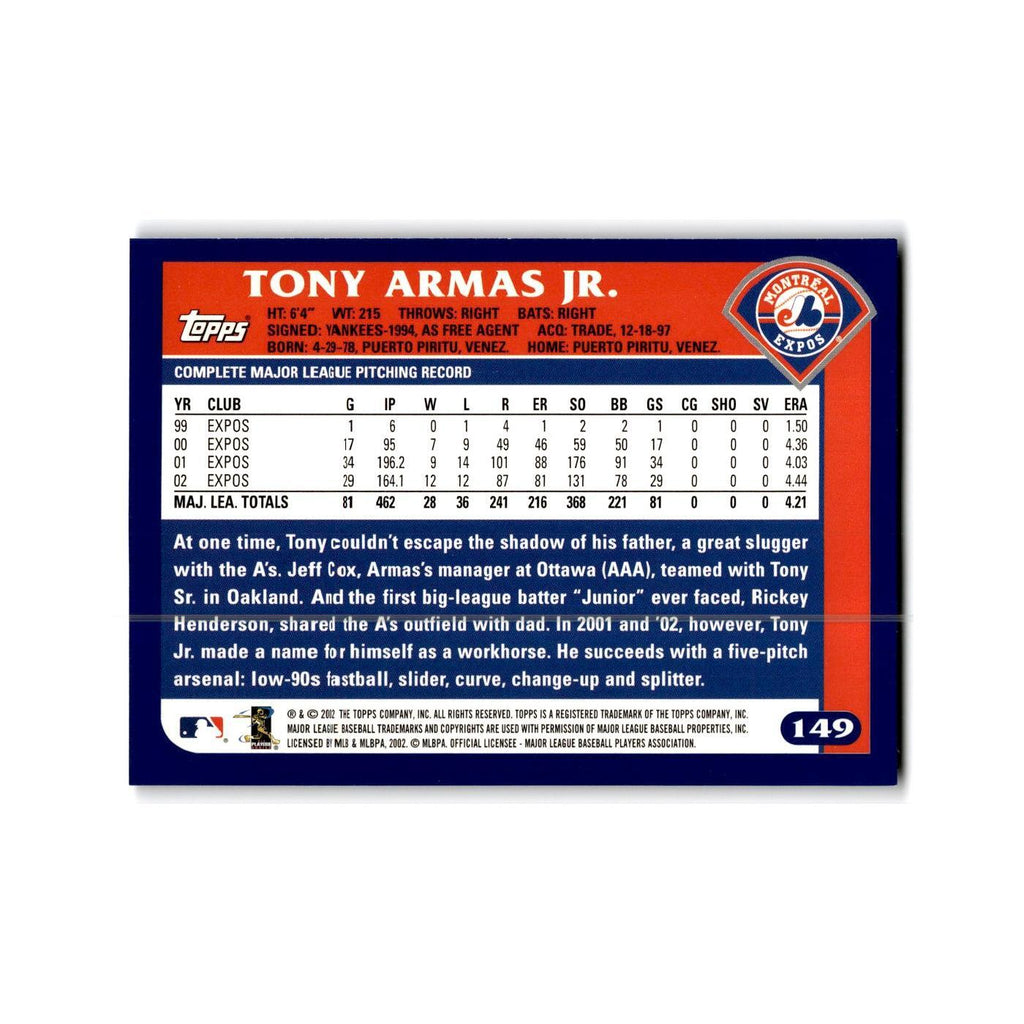 Tony Armas Jr. 2003 Topps #149 Montreal Expos Baseball Card NM