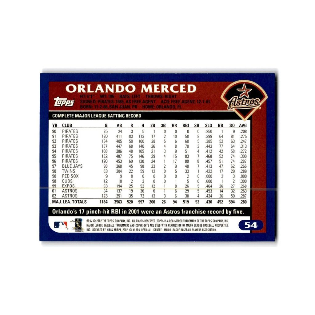 Orlando Merced 2003 Topps #54 Houston Astros Baseball Card NM