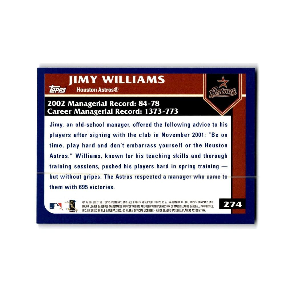 Jimy Williams 2003 Topps #274 Houston Astros Baseball Card NM