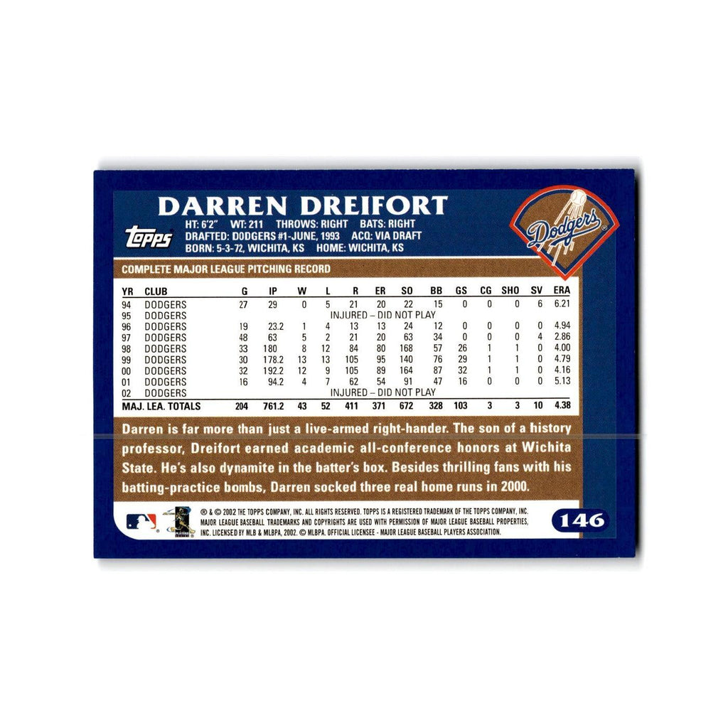 Darren Dreifort 2003 Topps #146 Los Angeles Dodgers Baseball Card NM