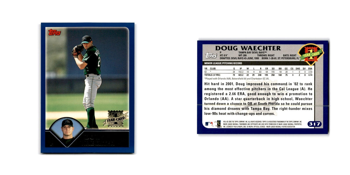Doug Waechter Rookie 2003 Topps #317 Tampa Bay Devil Rays Baseball Card NM