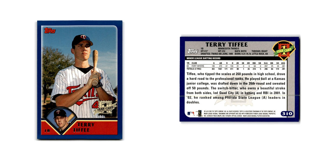 Terry Tiffee Rookie 2003 Topps #310 Minnesota Twins Baseball Card NM