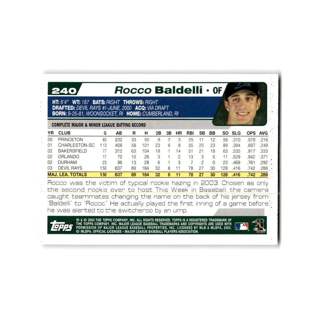 Rocco Baldelli 2004 Topps #240 Tampa Bay Devil Rays Baseball Card NM