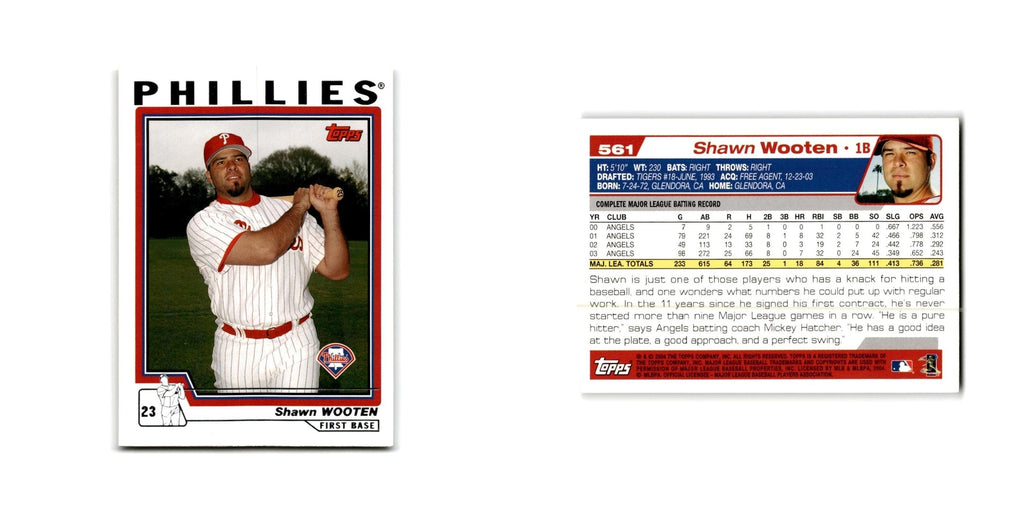 Shawn Wooten 2004 Topps #561 Philadelphia Phillies Baseball Card NM