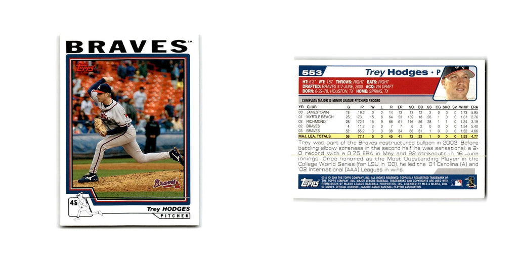 Trey Hodges 2004 Topps #553 Atlanta Braves Baseball Card NM