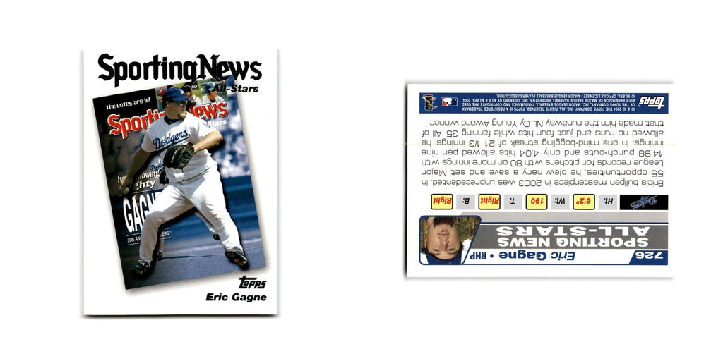 Eric Gagne 2004 Topps #726 Los Angeles Dodgers Baseball Card NM