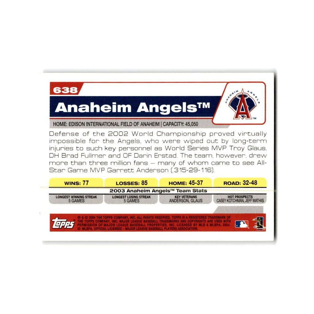 Anaheim Angels 2004 Topps #638 Anaheim Angels Baseball Card NM