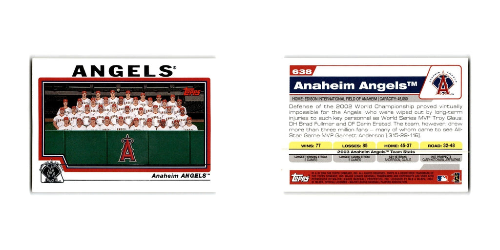 Anaheim Angels 2004 Topps #638 Anaheim Angels Baseball Card NM