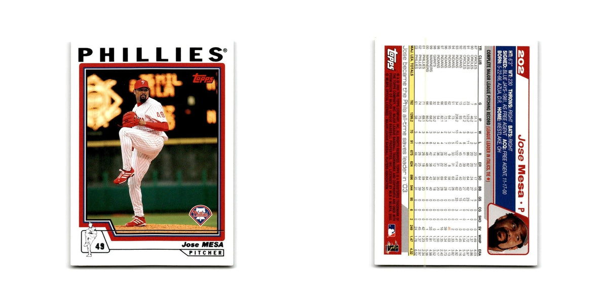 Jose Mesa 2004 Topps #202 Philadelphia Phillies Baseball Card NM